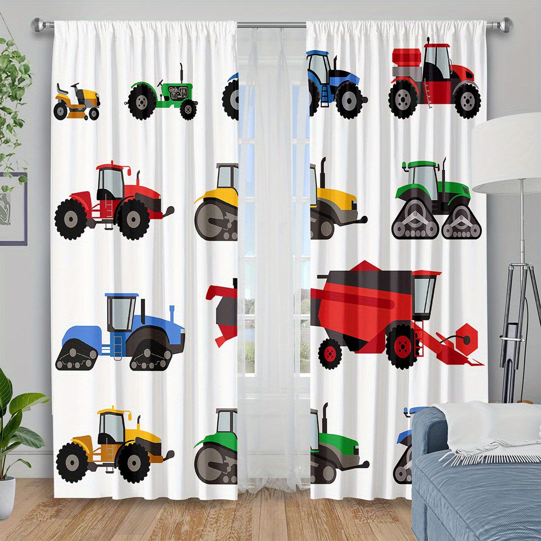 Cartoon Tractor Curtain Colorf - Agriculture Farming Cartoon recension och pris