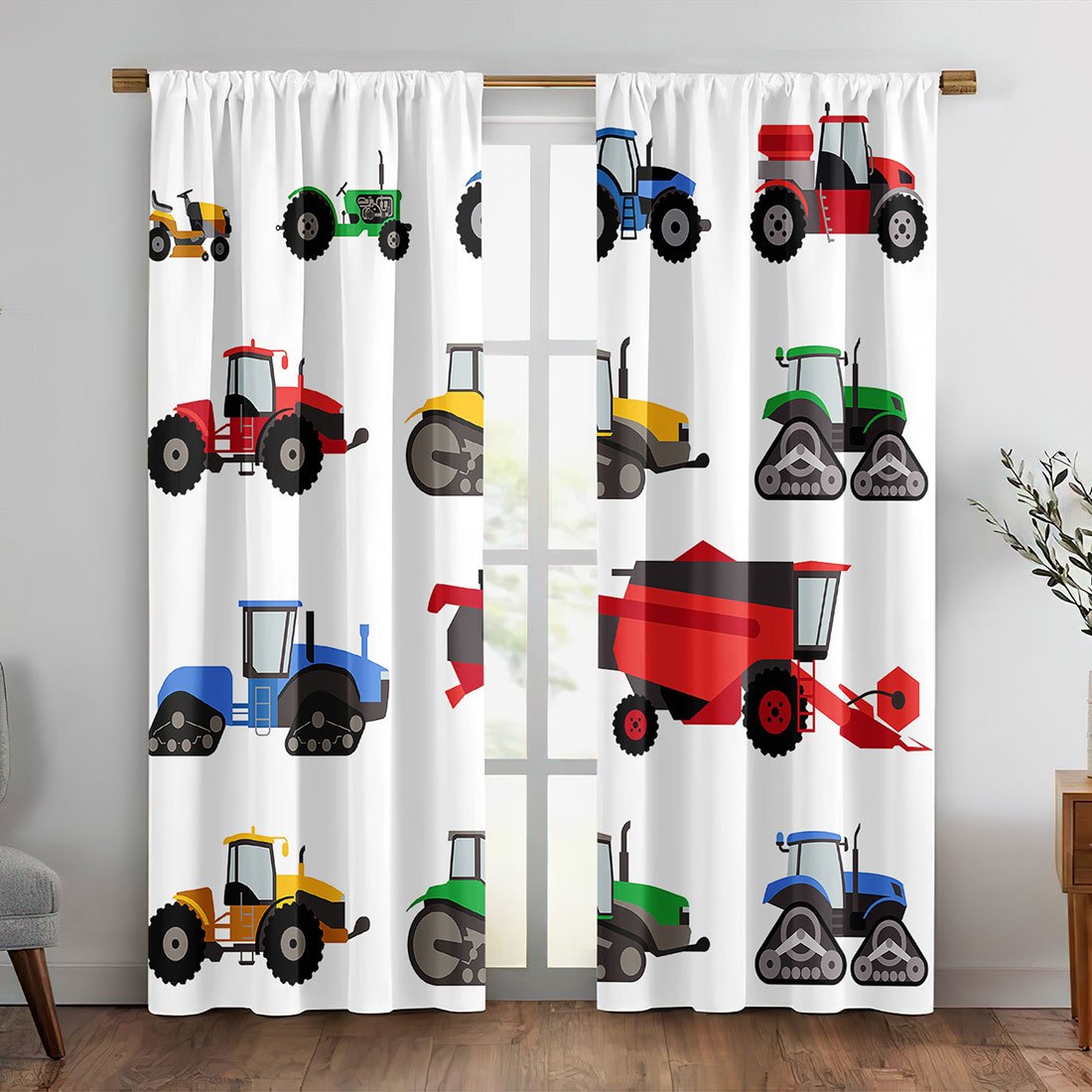 Cartoon Tractor Curtain Colorf - Agriculture Farming Cartoon recension och pris
